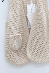 SWAYING 25 Fall/Winter Collection: Hand-crocheted silk and cashmere vest/waistcoat SW-SW25AW1T46C1SF-XING (Apricot)